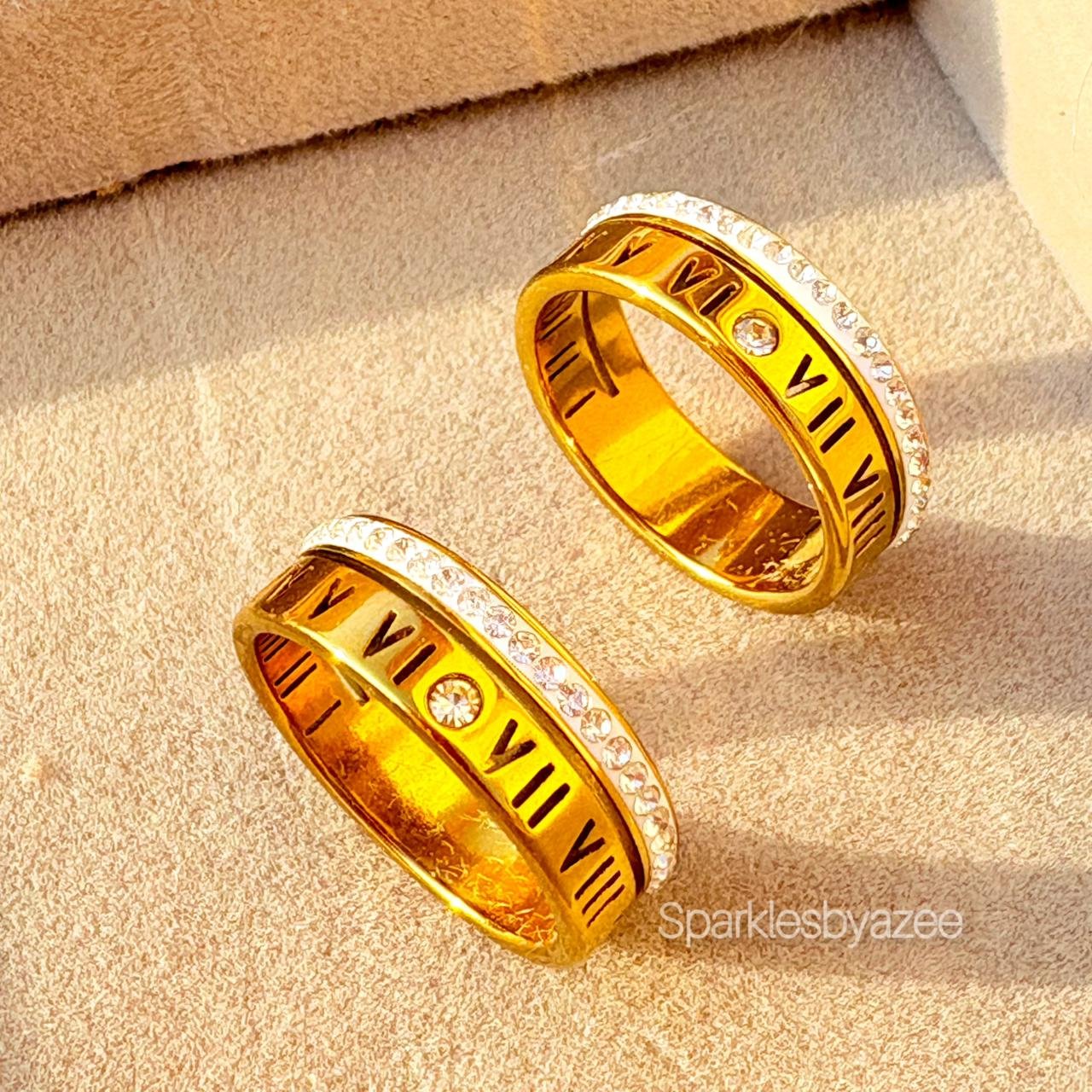 Roman Numeral Rings - 18K Gold Plated